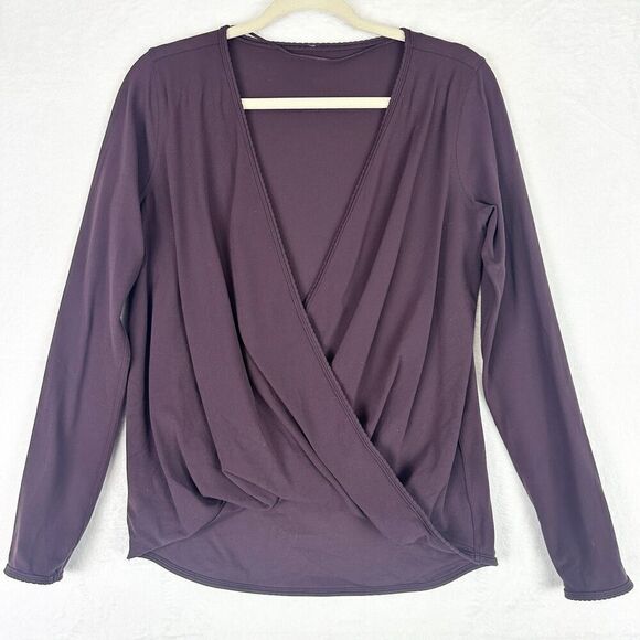 Lululemon Full Freedom Long Sleeve Top Nulu Black Cherry Size 6 Athletic - Picture 1 of 2